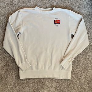 Saint Louis Flag Fleur-de-Lis Patch Beige Cream Pullover Sweatshirt Small